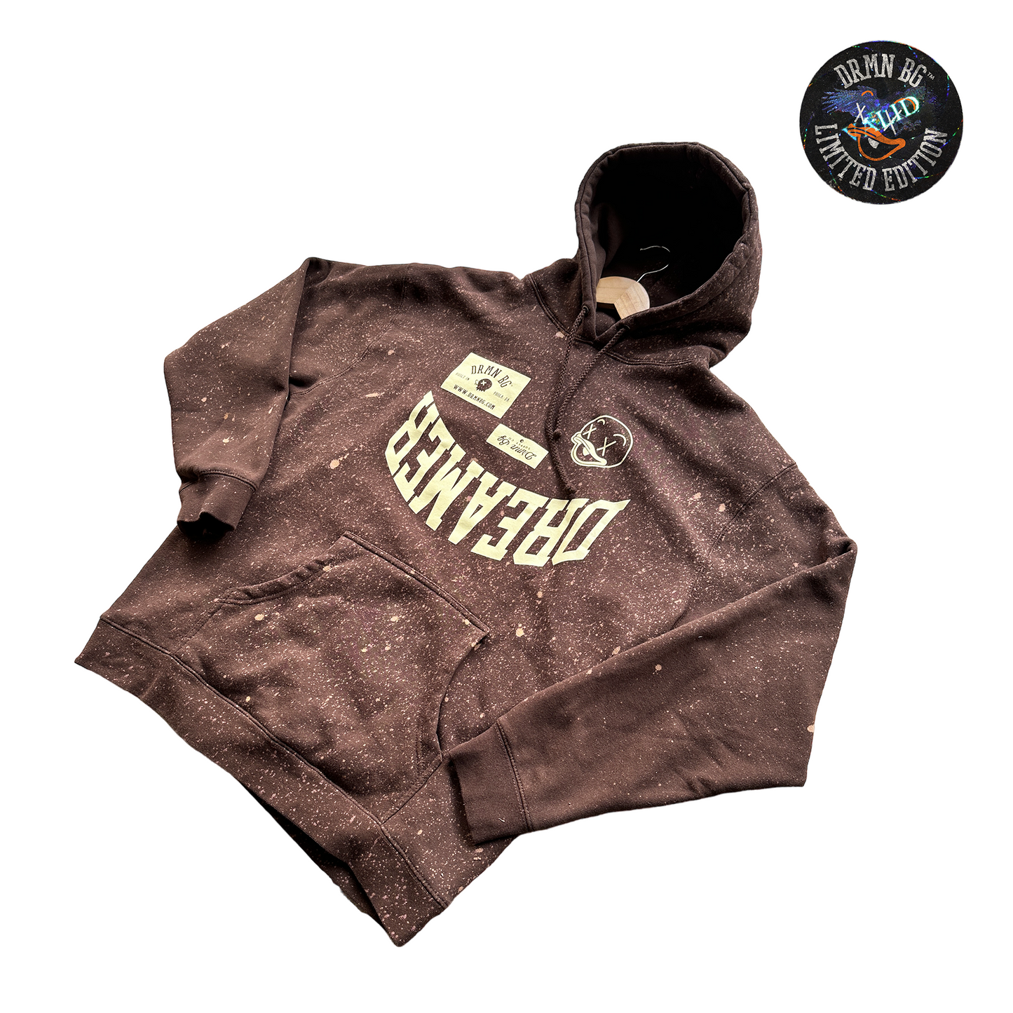 Smile Brown Textured Hoodie