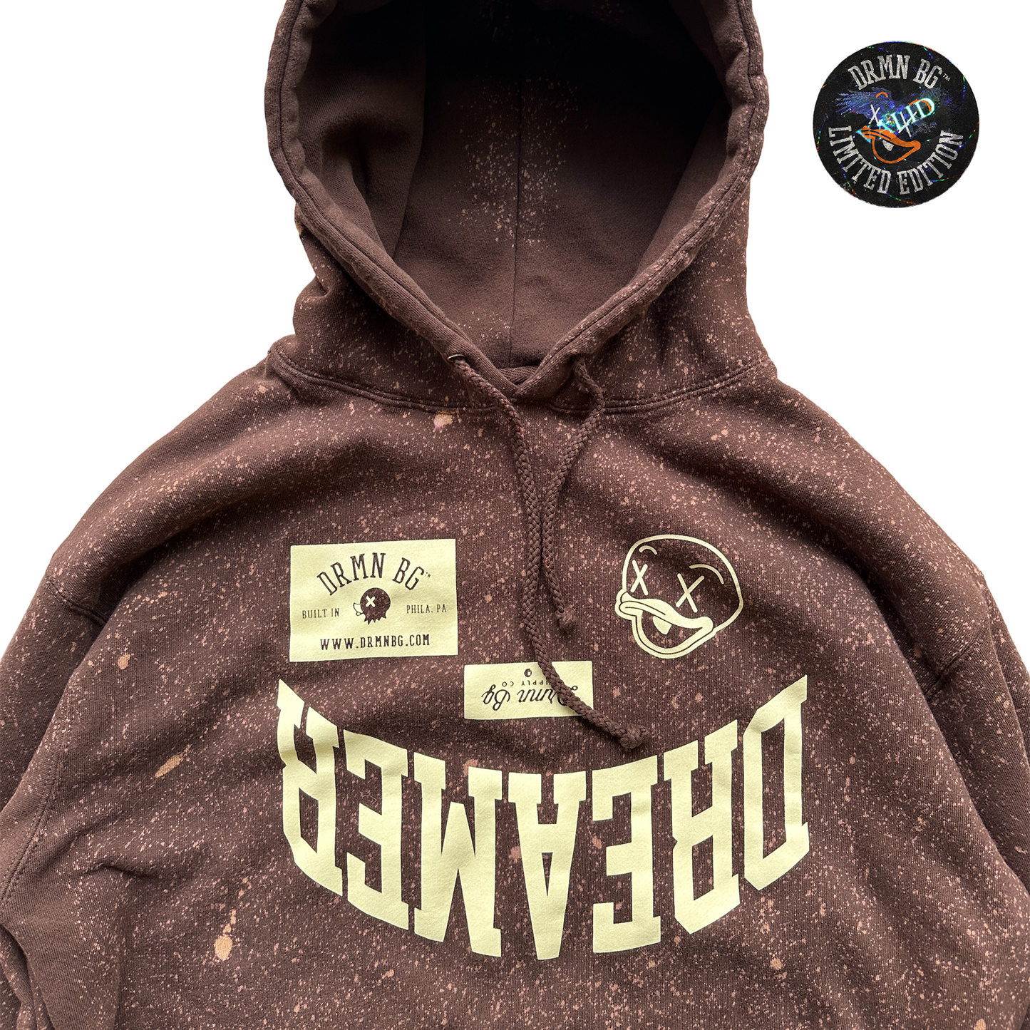 Smile Brown Textured Hoodie
