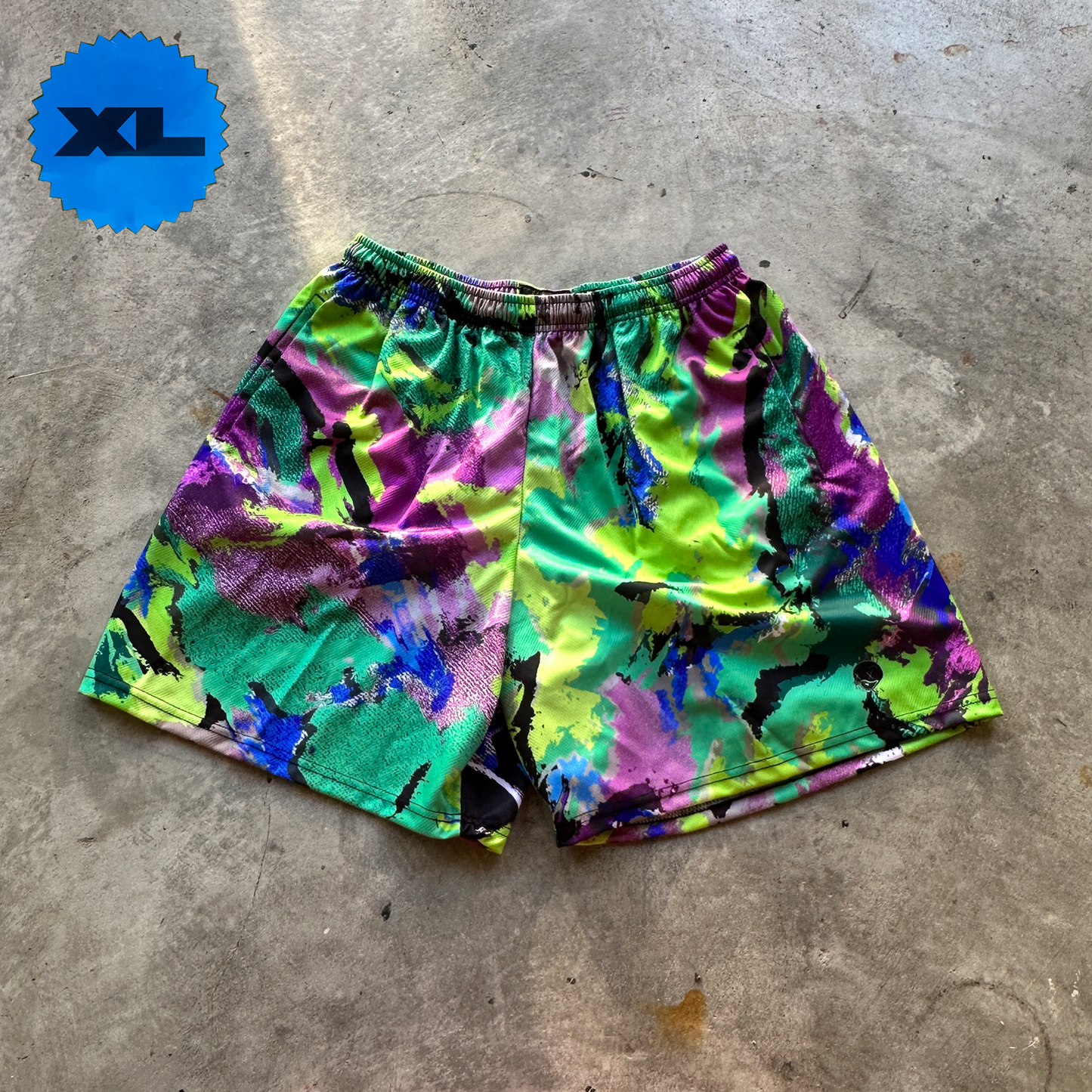 DRMN BG Teal Slash Mesh Short